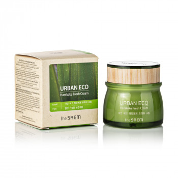 Освіжувальний крем для обличчя The Saem Urban Eco Harakeke Fresh Cream з екстрактом новозеландського льону, 60 мл