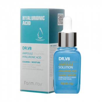 Ампульна сироватка для обличчя FarmStay Dr.V8 Ampoule Solution Hyaluronic Acid з гіалуроновою кислотою, 30 мл