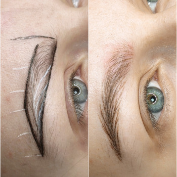 Татуаж / перманентный макияж бровей в технике Гиперреализм
                    Майстер перманентного макіяжу Оксана Київ