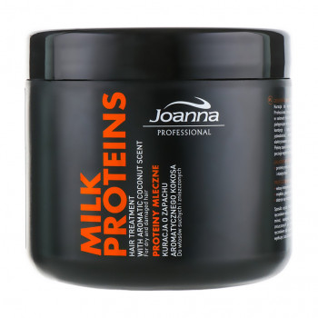 Відновлювальний кондиціонер Joanna Professional Milk Proteins Hair Treatment з ароматом кокоса, для сухого та пошкодженого волосся, 500 г