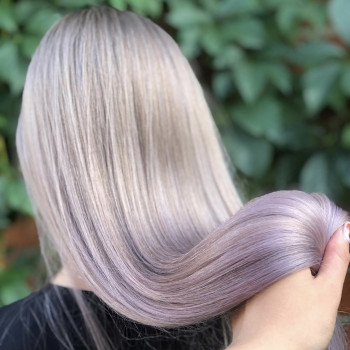 блонд, фиолетовый цвет волос