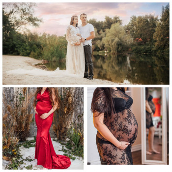 Фотосессия беременности в студии и на природе, фото - семейный фотограф Татьяна Шенкаренко