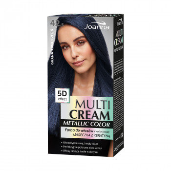 Фарба для волосся Joanna Multi Cream Metallic Color 42.5 Темно-синій чорний, 100 мл