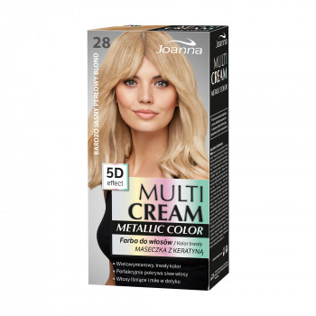 Фарба для волосся Joanna Multi Cream Metallic Color 28 Перламутровий блонд, 100 мл