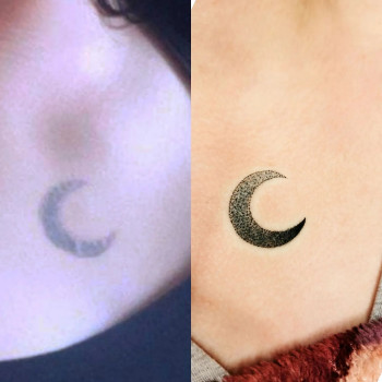 Тату луна месяц маленькие, фото - Студия татуажа Viva Forever
