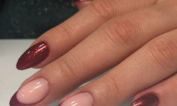 Коррекция нарощенных ногтей "Френч прорисовочный" Троещина Мастер маникюра Лия Киев