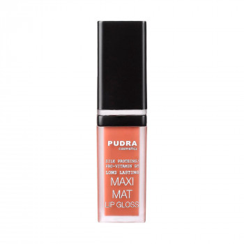 Матовий блиск для губ Pudra Cosmetics Maxi Matt Long Lasting Lip Gloss з протеїнами шовку та провітаміном B5, 09, 7 мл