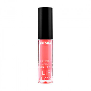 Блиск для губ Pudra Cosmetics High Shine Lip Gloss з протеїнами шовку та провітаміном B5, 18 Beige Purple, 2.5 г