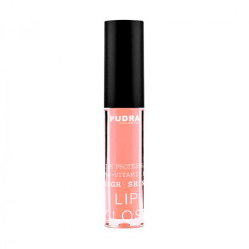 Блиск для губ Pudra Cosmetics High Shine Lip Gloss з протеїнами шовку та провітаміном B5, 10 Nature Shine, 2.5 г