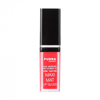 Матовий блиск для губ Pudra Cosmetics Maxi Matt Long Lasting Lip Gloss з протеїнами шовку та провітаміном B5, 02, 7 мл