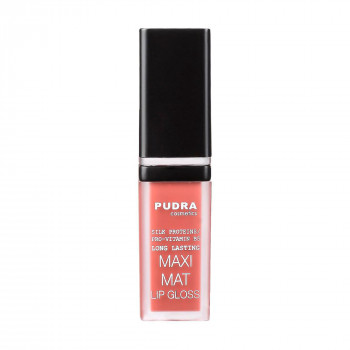 Матовий блиск для губ Pudra Cosmetics Maxi Matt Long Lasting Lip Gloss з протеїнами шовку та провітаміном B5, 06, 7 мл