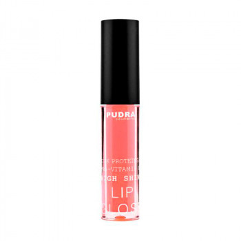 Блиск для губ Pudra Cosmetics High Shine Lip Gloss з протеїнами шовку та провітаміном B5, 07 Soft Coral, 2.5 г