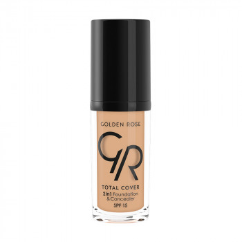 Тональний крем-коректор для обличчя Golden Rose Total Cover 2in1 Foundation & Concealer SPF 15, 04 Beige, 30 мл