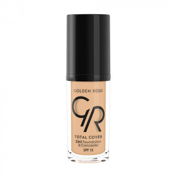 Тональний крем-коректор для обличчя Golden Rose Total Cover 2in1 Foundation & Concealer SPF 15, 03 Almond, 30 мл