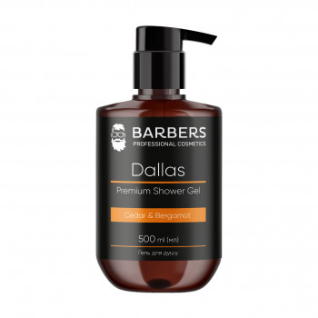 Чоловічий гель для душу Barbers Dallas Premium Shower Gel з кедром та бергамотом, 500 мл