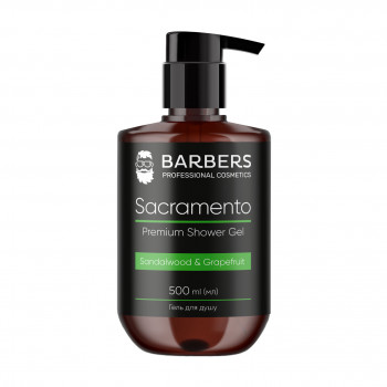 Чоловічий гель для душу Barbers Sacramento Premium Shower Gel з сандалом та грейпфрутом, 500 мл