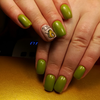 Укрепление гелем+аппаратный маникюр