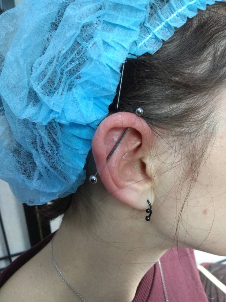 Пирсинг Индастриал, фото - Салон краси Иленто