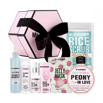 Набір Mr. Scrubber Girl Set (скраб, 200 г + сироватка, 30 мл + крем для рук, 30 г + гель для душу, 300 мл + крем-гель, 150 мл + тонік, 80 мл)