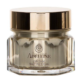 Денний крем для обличчя Adelline 24K Gold Snail Day Cream з муцином равлика та золотом, 50 г