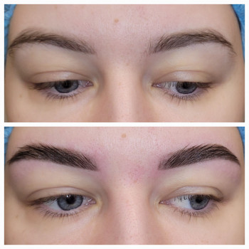 Корекція та фарбування бровей краскою