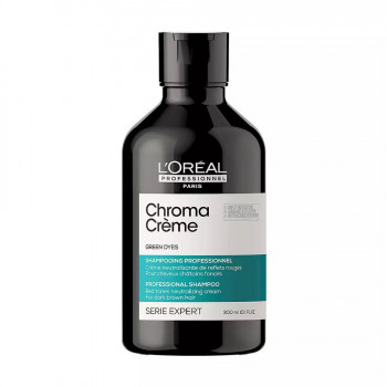 Шампунь для нейтралізації червоних відтінків темно-коричневого волосся L'Oreal Professionnel Serie Expert Chroma Creme Green Dyes, 300 мл