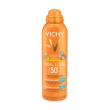 Дитячий сонцезахисний водостійкий спрей Vichy Ideal Soleil Anti-Sand Mist SPF 50+, Анти-пісок, для чутливої шкіри, 200 мл