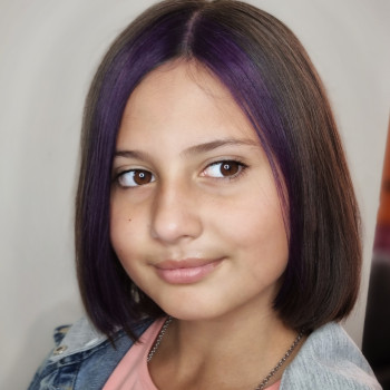 Окрашивание передних прядей фиолетовый цвет волос контуринг на темные волосы, фото - Парикмахер Марьяна Бурлака