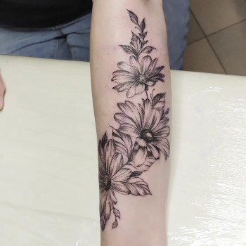 Тату ромашка, фото - Тату мастер Алена Мельник
