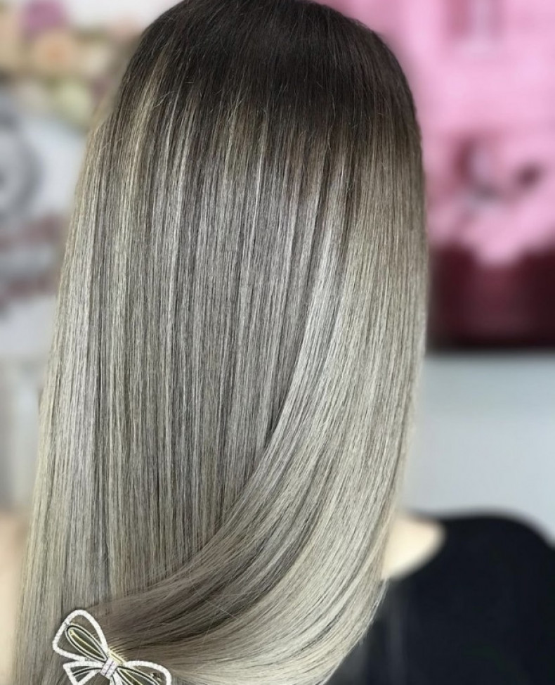 Стрижка на довге волосся блонд холодний, фото - Студія краси Beauty Room