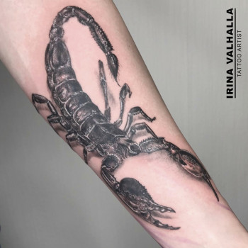 Тату black&grey скорпион тату, фото - Тату мастер Irina Valhalla