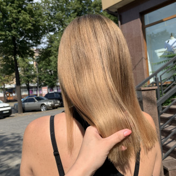 Блонд теплий пшеничний колір волосся, фото - Жіночий перукар Вікторія Перлік