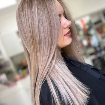 Женская стрижка бежевый блонд прямые волосы, фото - Салон красоты BEAUTY PRO SALON