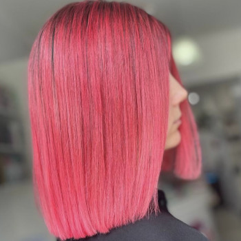 Женская стрижка розовый цвет волос окрашивание, фото - салон красоты BEAUTY PRO SALON