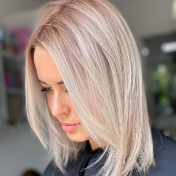 Женская стрижка бежевый блонд прямые волосы, фото - Салон красоты BEAUTY PRO SALON