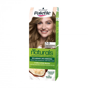Безаміачна фарба для волосся Palette Naturals Permanent Color Creme, 7-0 Середньо-русявий, 110 мл