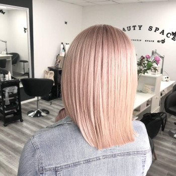 Блонд клубничный розовый, фото - Парикмахер-колорист Лена Колорист