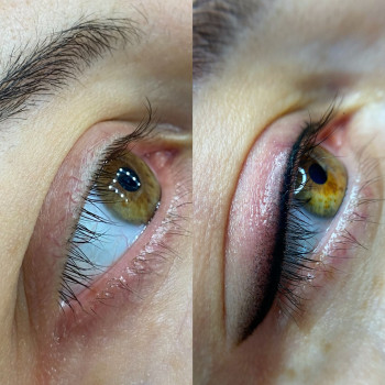 Перманент век сразу после процедуры 
 