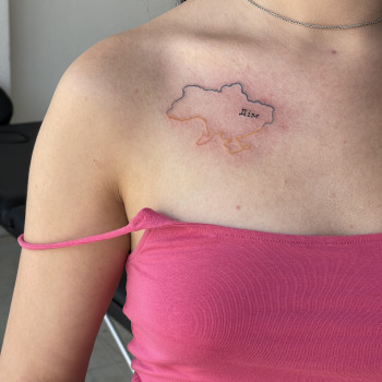 Тату патріотичне українська символіка Україна, фото - Тату майстер Олександр Ваврик