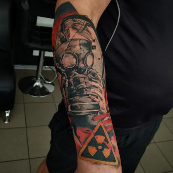 Тату на руці треш-полька, фото - Тату майстер Дмитро Tattooin