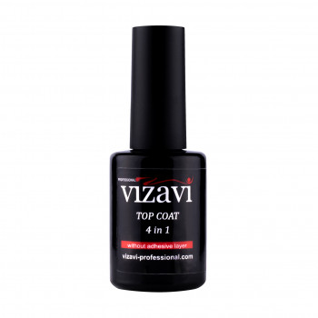 Топ для гель-лаку Vizavi Professional Top Coat 4 in 1 VTC-14, 12 мл