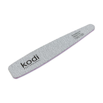 Пилка для нігтів Kodi Professional 100/100 грит конусна, сіра, 178*32*4 мм