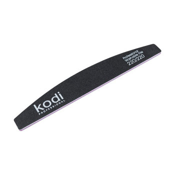 Пилка для нігтів Kodi Professional 220/220 грит полумісяць, чорна, 178*28*4 мм