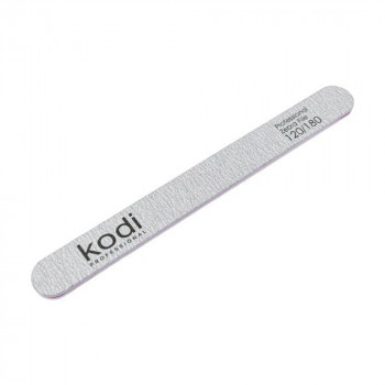 Пилка для нігтів Kodi Professional 141, 120/180 грит, пряма, світло-сіра, 178*19*4 мм