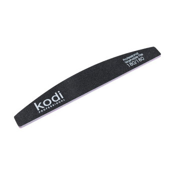Пилка для нігтів Kodi Professional 180/180 грит полумісяць, чорна, 178*28*4 мм