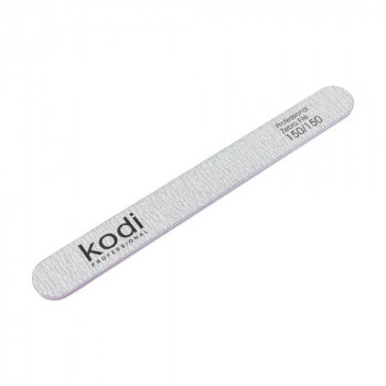 Пилка для нігтів Kodi Professional 135, 150/150 грит пряма, світло-сіра, 178*19*4 мм