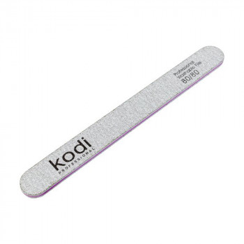 Пилка для нігтів Kodi Professional 132, 80/80 грит, пряма, світло-сіра, 178*19*4 мм