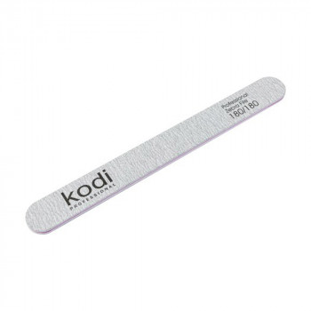 Пилка для нігтів Kodi Professional 136, 180/180 грит, пряма, світло-сіра, 178*19*4 мм