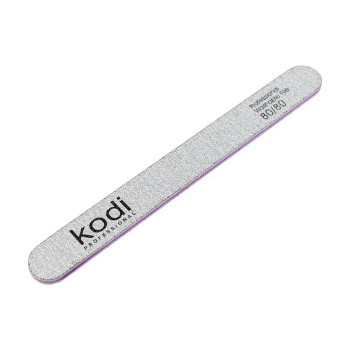 Пилка для нігтів Kodi Professional 80/80 грит пряма, сіра, 178*19*4 мм