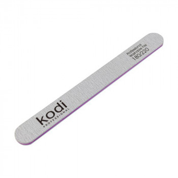 Пилка для нігтів Kodi Professional 106, 180/220 грит, пряма, сіра, 178*19*4 мм